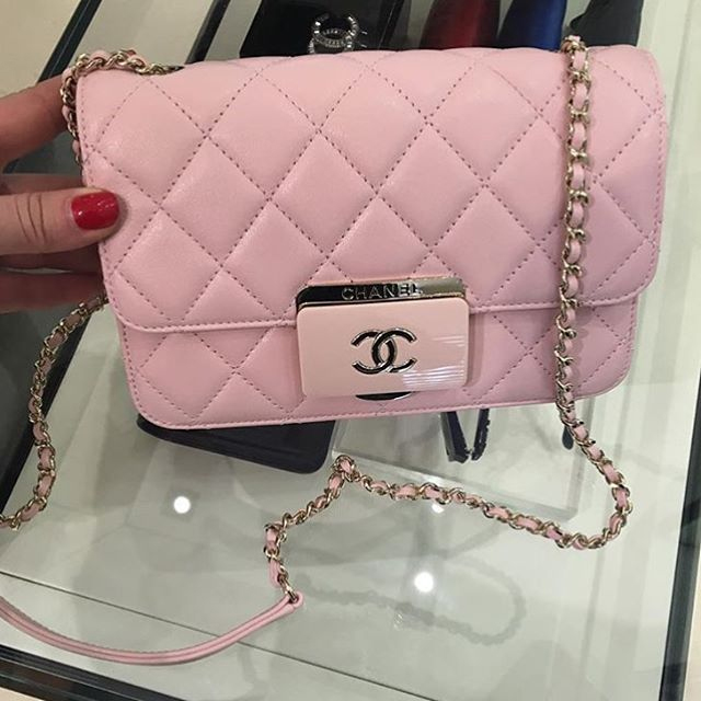 chanel pink and blue bag